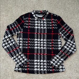 Stylish Black and Red Patterned Women’s Blouse